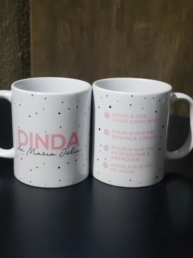 Caneca personalizada convite dindo e dinda madrinho e padrinho do bebê