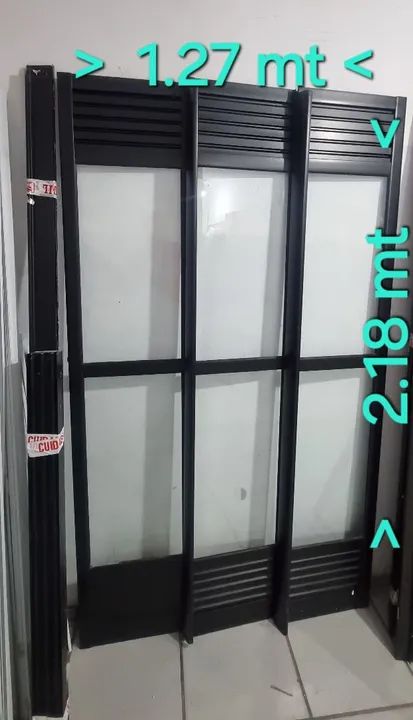 Porta de Alumínio com Vidro - 3 Folhas - Foto 2