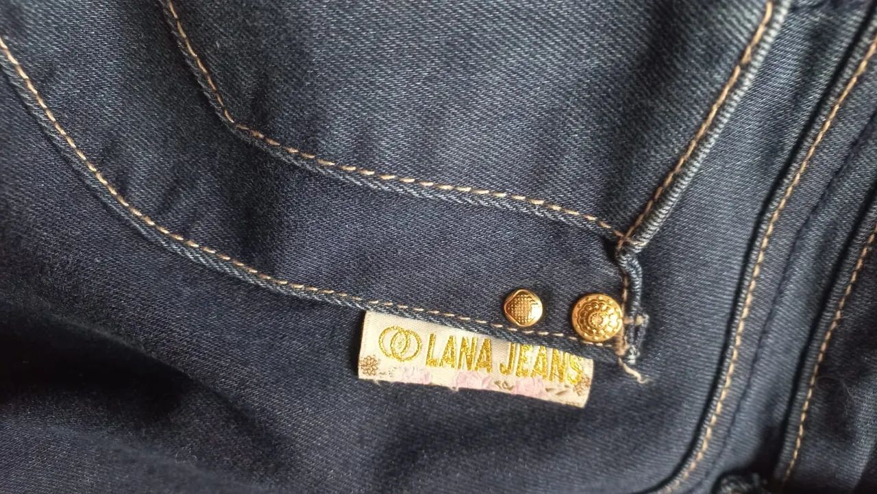 Saia  Jeans Plus size- Azul Escuro - Foto 3