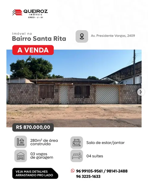 Casa com 04 suítes, implantada em um terreno de 480m²