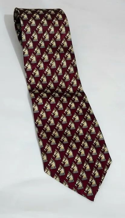 Gravata Vintage Cetim- marca "Canda" Made in Korea- 100 % poliester -Estampa Cavalos  - Foto 6