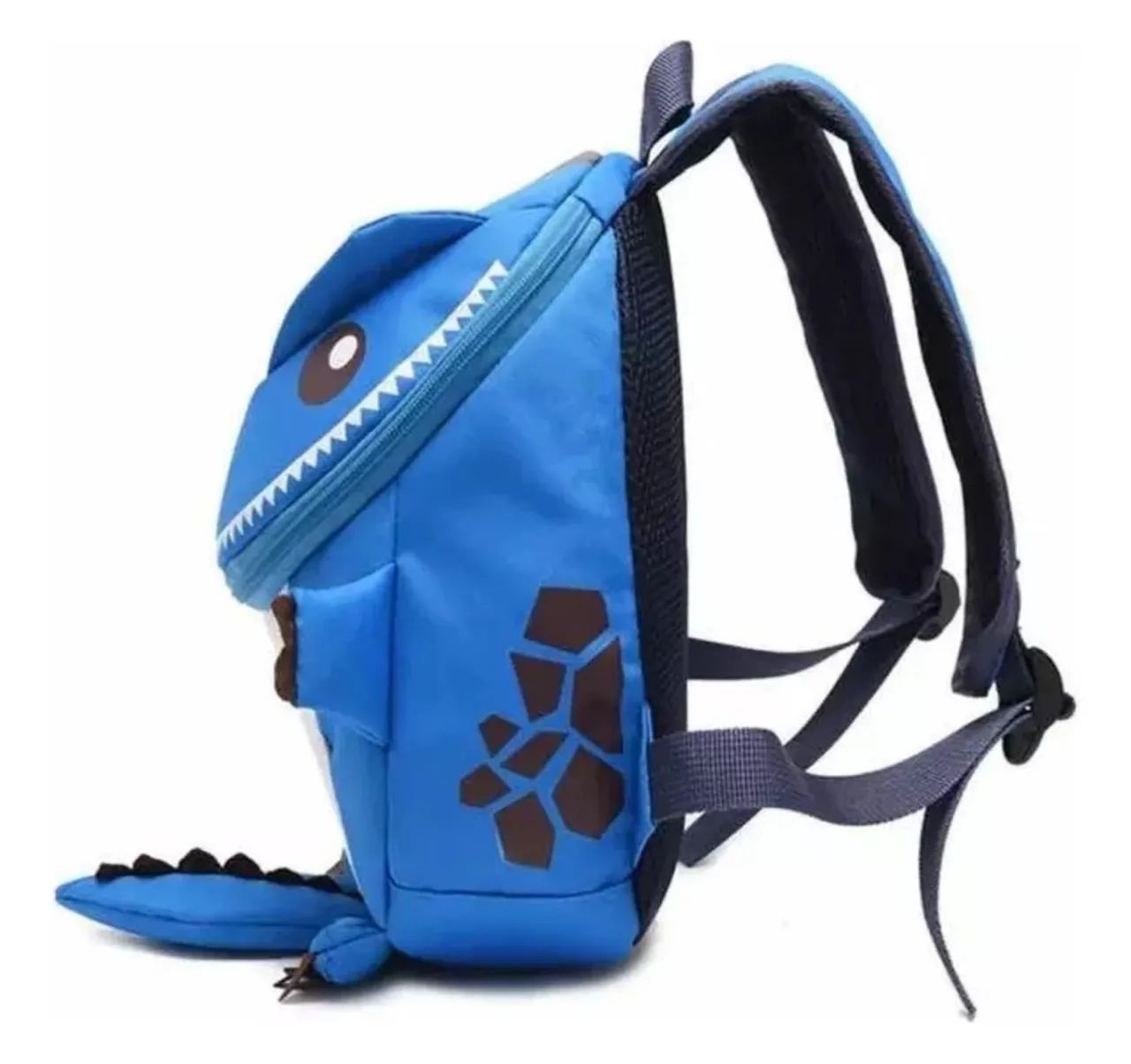 Mochila Infantil Dinossauro realista Azul Nova - Foto 4