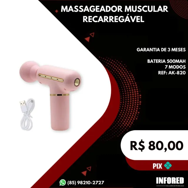 Massageador muscular recarregável AK-820