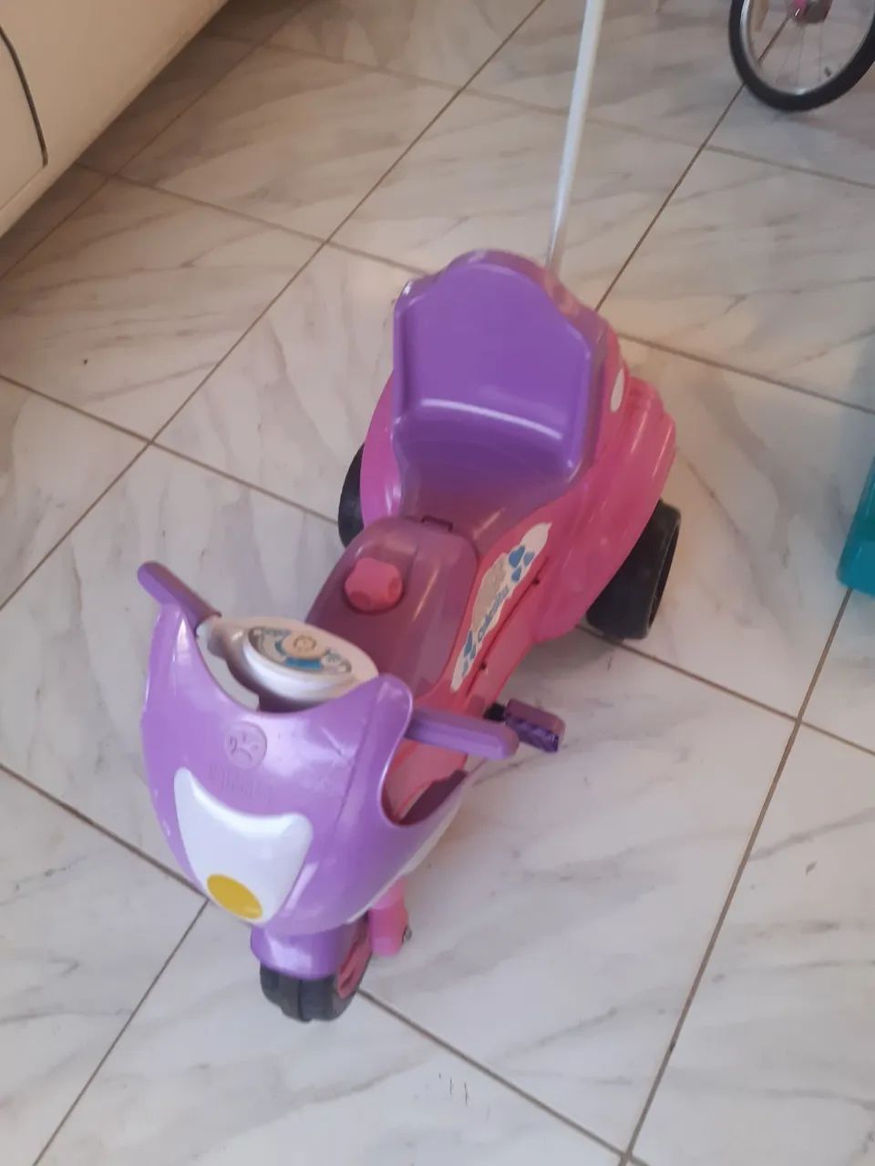 Mini Moto Infantil Calesita - Rosa e Roxa - Foto 3