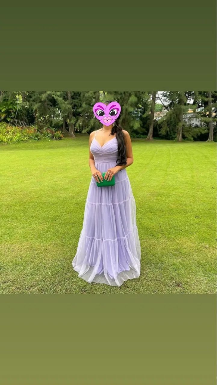 Vestido Madrinha Lavanda em Tule 