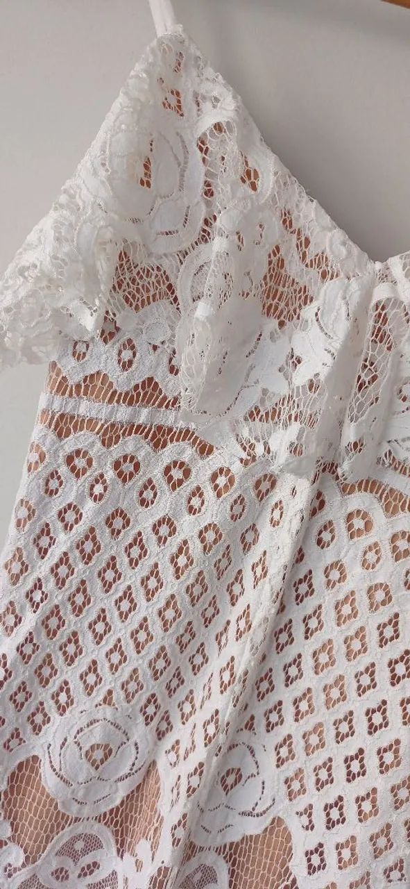 Vestido longo de renda branco - Foto 2
