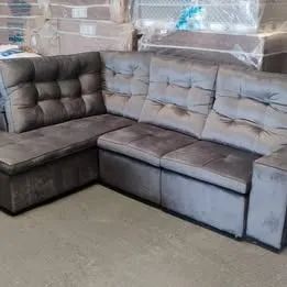 Sofá Retratil De Canto Veneza Com Divã