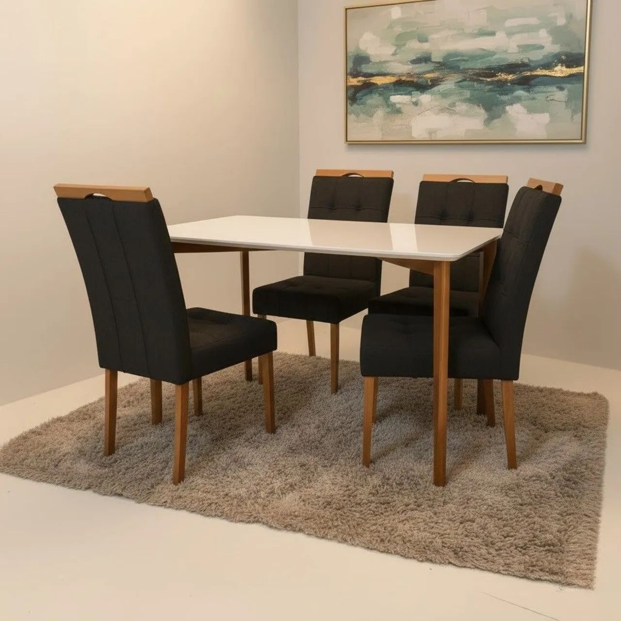 Mesa Ravena 1.20 com 4 cadeiras Sophia - Entrega Rápida 