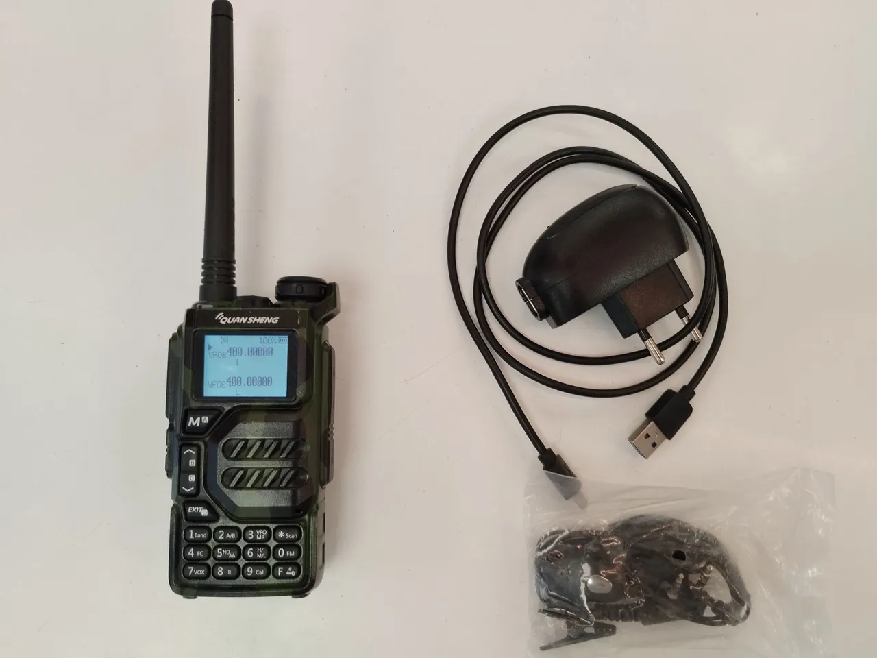 Walkie Talkie Quansheng HT UV-K5 verde camuflado VHF UHF HF