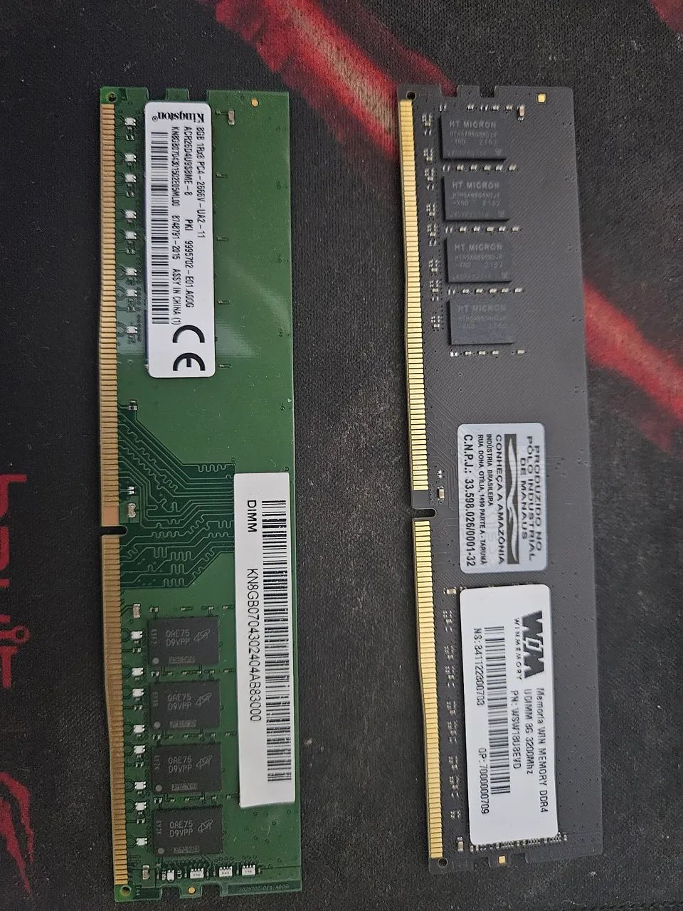 Memórias ram ddr4 16gb (8gb x 2)