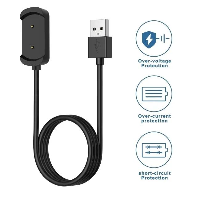 Carregador USB para Amazfit T-Rex, GTS e GTR 42mm/47mm - Cabo 1 Metro