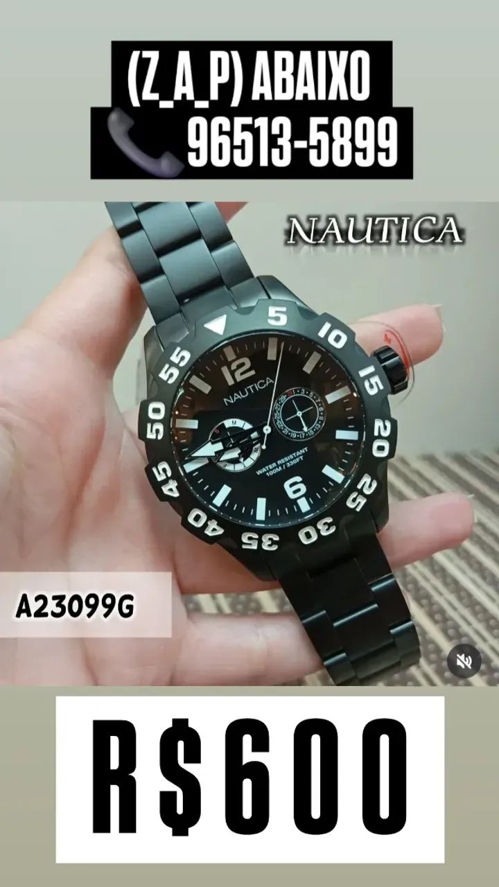 Relógio NAUTICA MULTIFUNCIONAL  - ALL BLACK