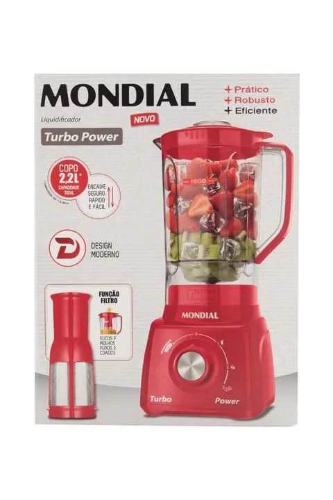Aparelho Liquidificador Mondial Turbo Power 2,2L - Novo