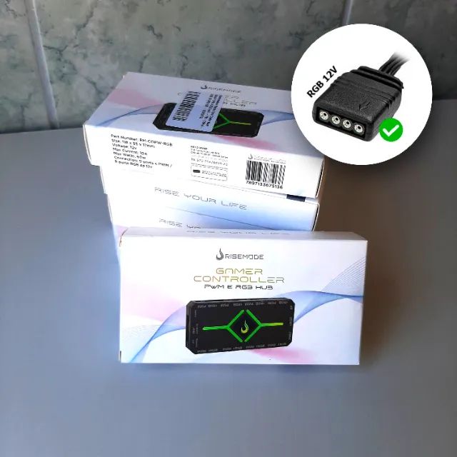 Controladora Gamer Rise Mode PWM e RGB Hub - 4 pinos 12v - Foto 6