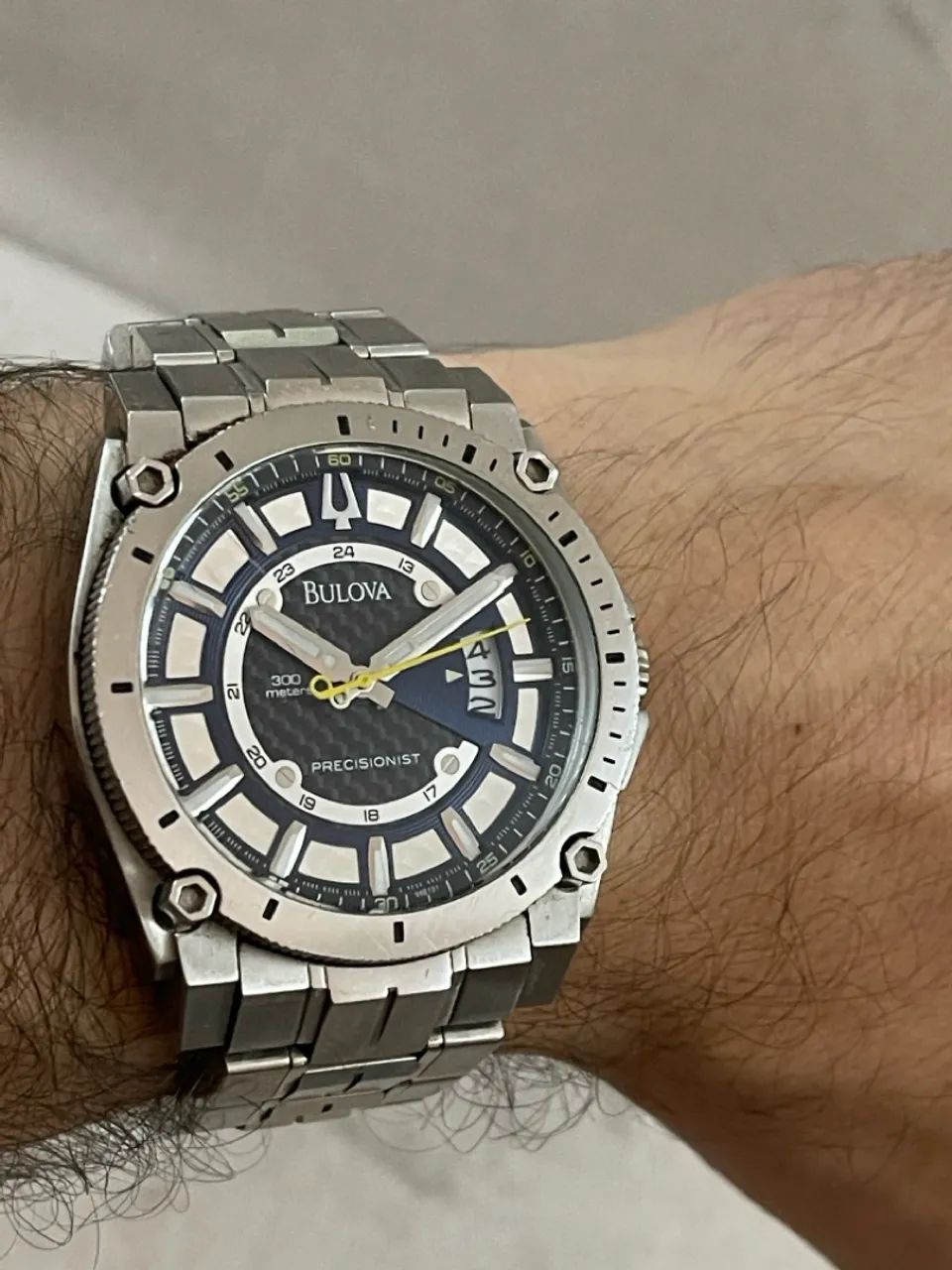 Relógio Bulova Masculino Azul Marine Aço Prata