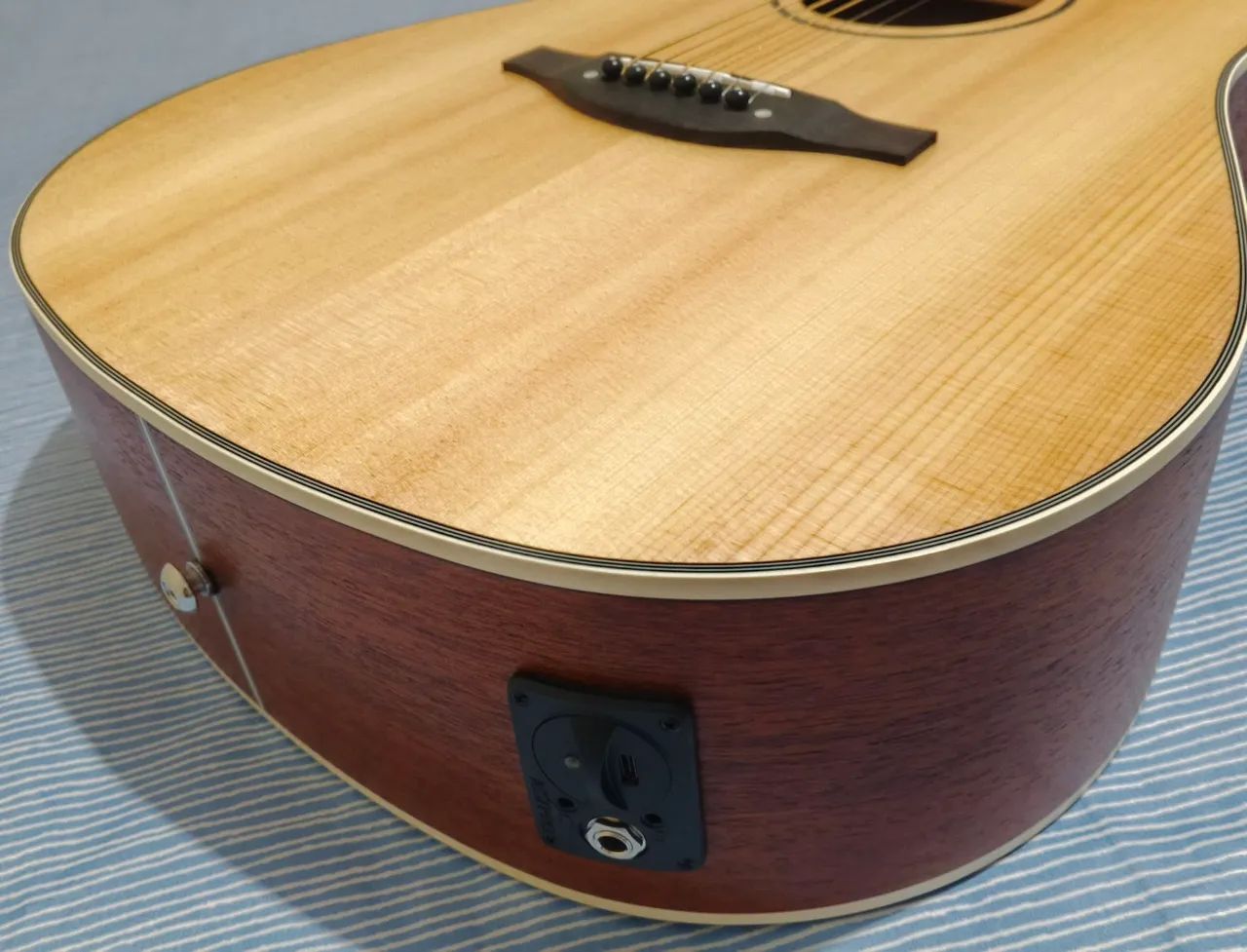Violão Eletro-Acústico Folk Com Efeitos E Tampo Sólido Malibu Fuji Plus, Novo, Regulado - Foto 4