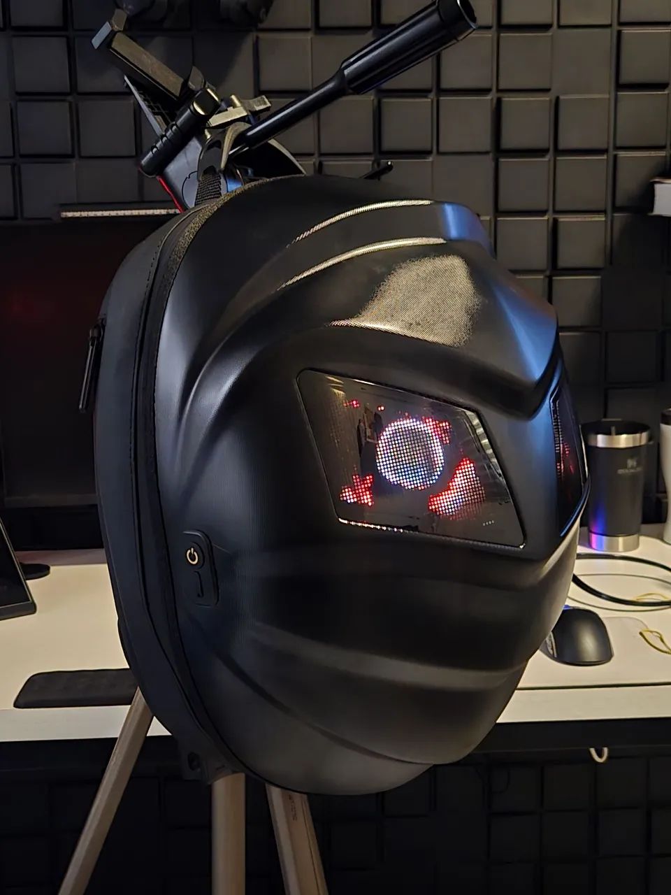 Mochila com tela/led - mochila com olhos64628723809538120