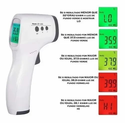 Termômetro Digital Febre Infravermelho GP-300 Anvisa