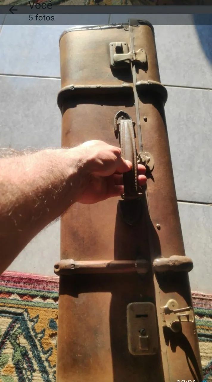 Mala de Viagem anos a Famosa pega trem a aberto em madeira  - Foto 4
