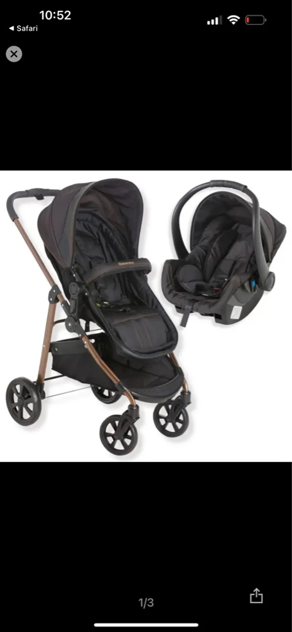 Carrinho de Bebê Moisés com Bebê Conforto pouco usado