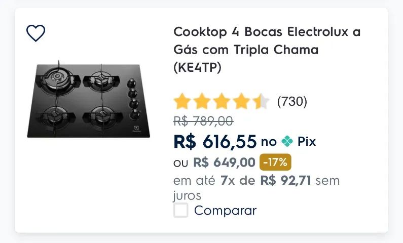 Cooktop a gás Eletrolux KE4TP - Foto 2
