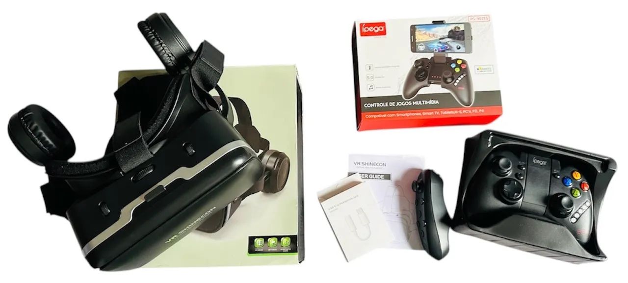Kit VR Shinecon com Controle Ipega para Jogos e Filmes