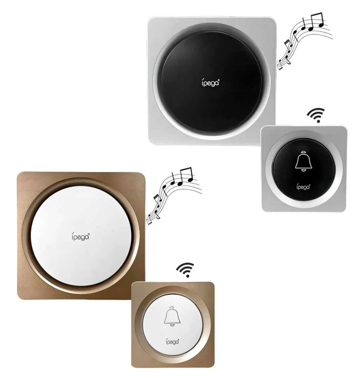 Campainha Residência De Tomada S/fio Longo Alcance 38 Toques Cor Dourado - Foto 5