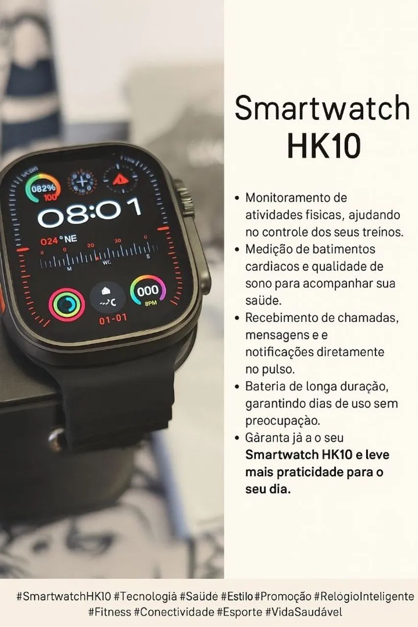 Queima de estoque smartwatch hk10 ultra 