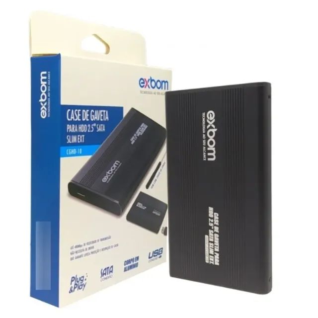 Case Para Hd E Sdd Para Notebook Usb 2.0 Externo Cor Preto - Foto 2