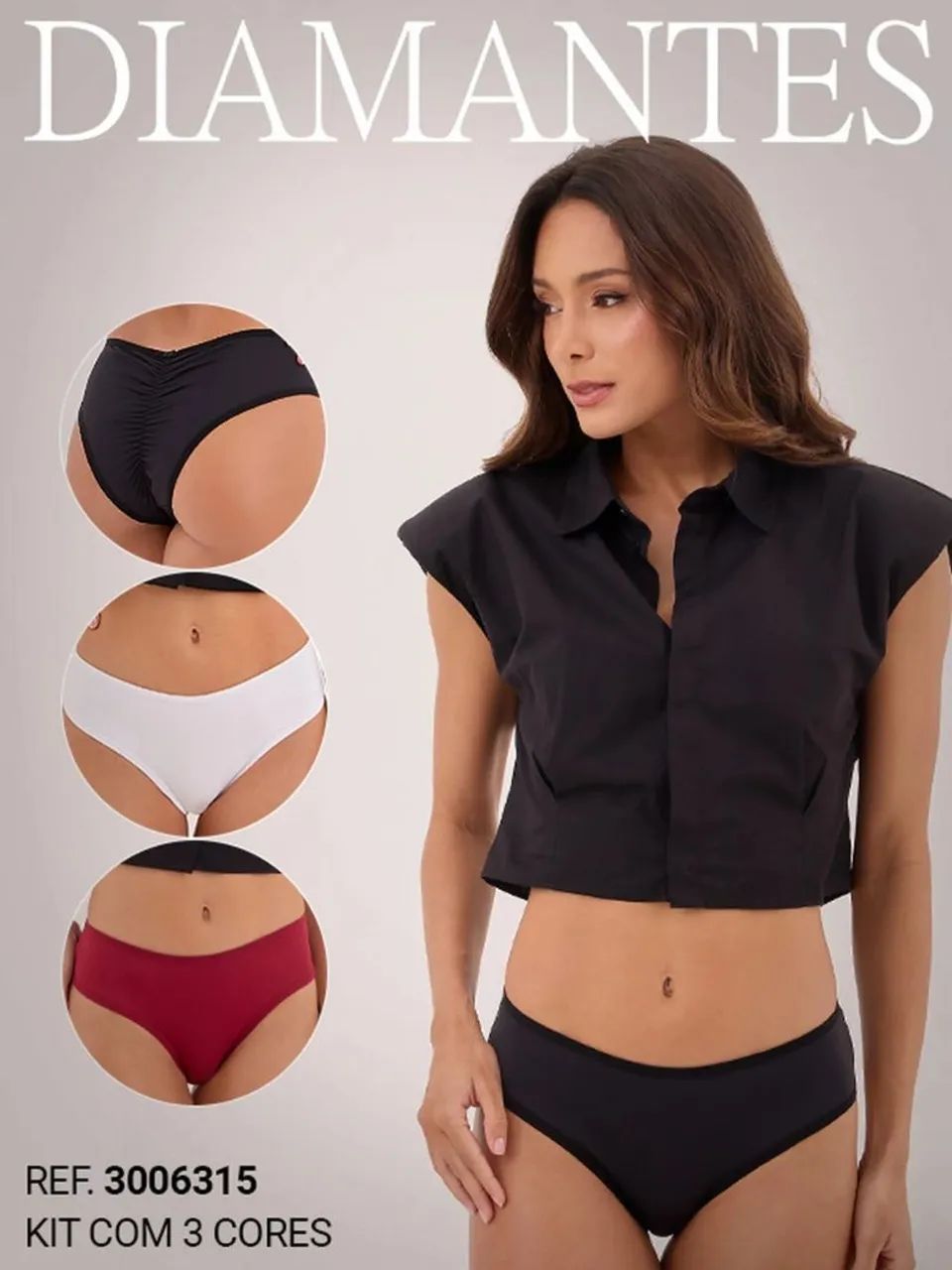 Kit de calcinhas Diamantes P