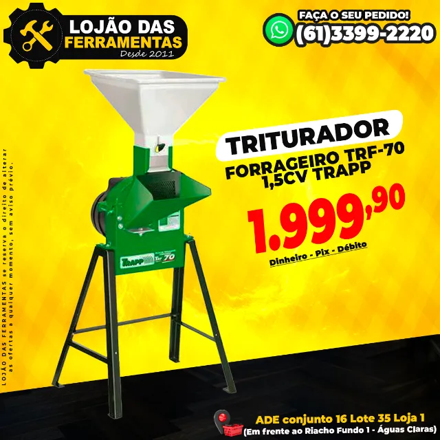 Triturador Forrageiro Trf-70 1,5Cv Trapp