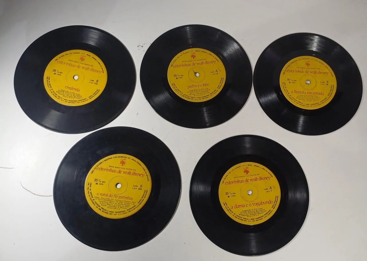 Estórias de Walt Disney - Vinil - 10 discos SEM TESTAR E SEM CAPA 