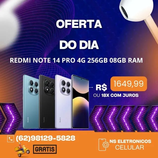 Redmi Note 14 Pro 4G 256/08 Novo Entregamos Versao Global