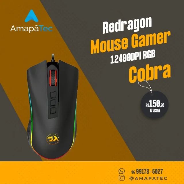 Mouse Gamer Redragon Cobra, Chroma RGB 12400DPI