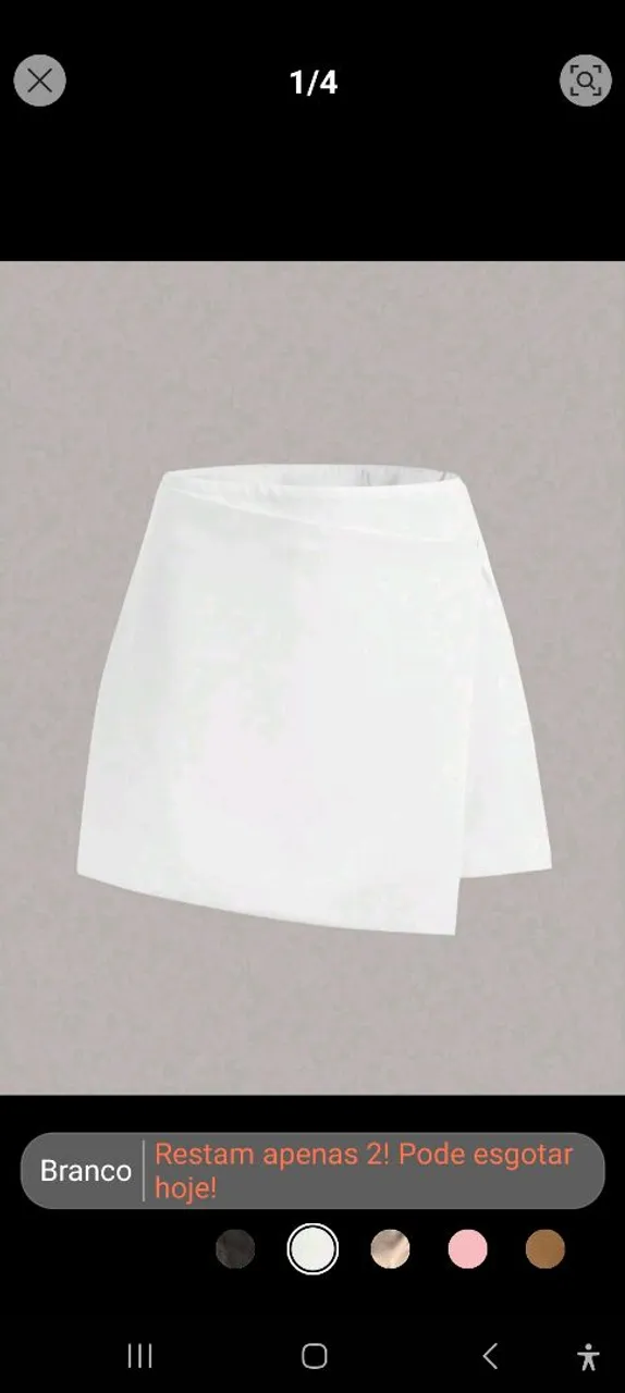Short Saia Branco - Tamanho M - NOVO