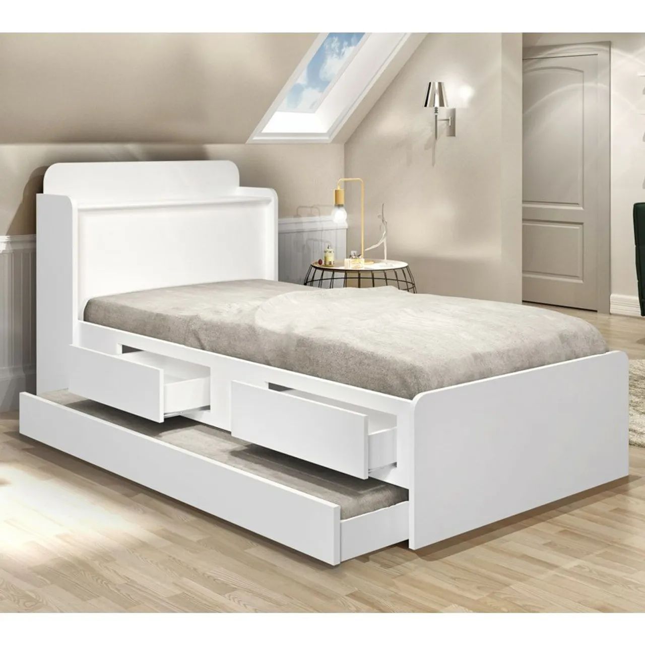 Cama bau solteiro thamires com auxiliar  levo hoje 