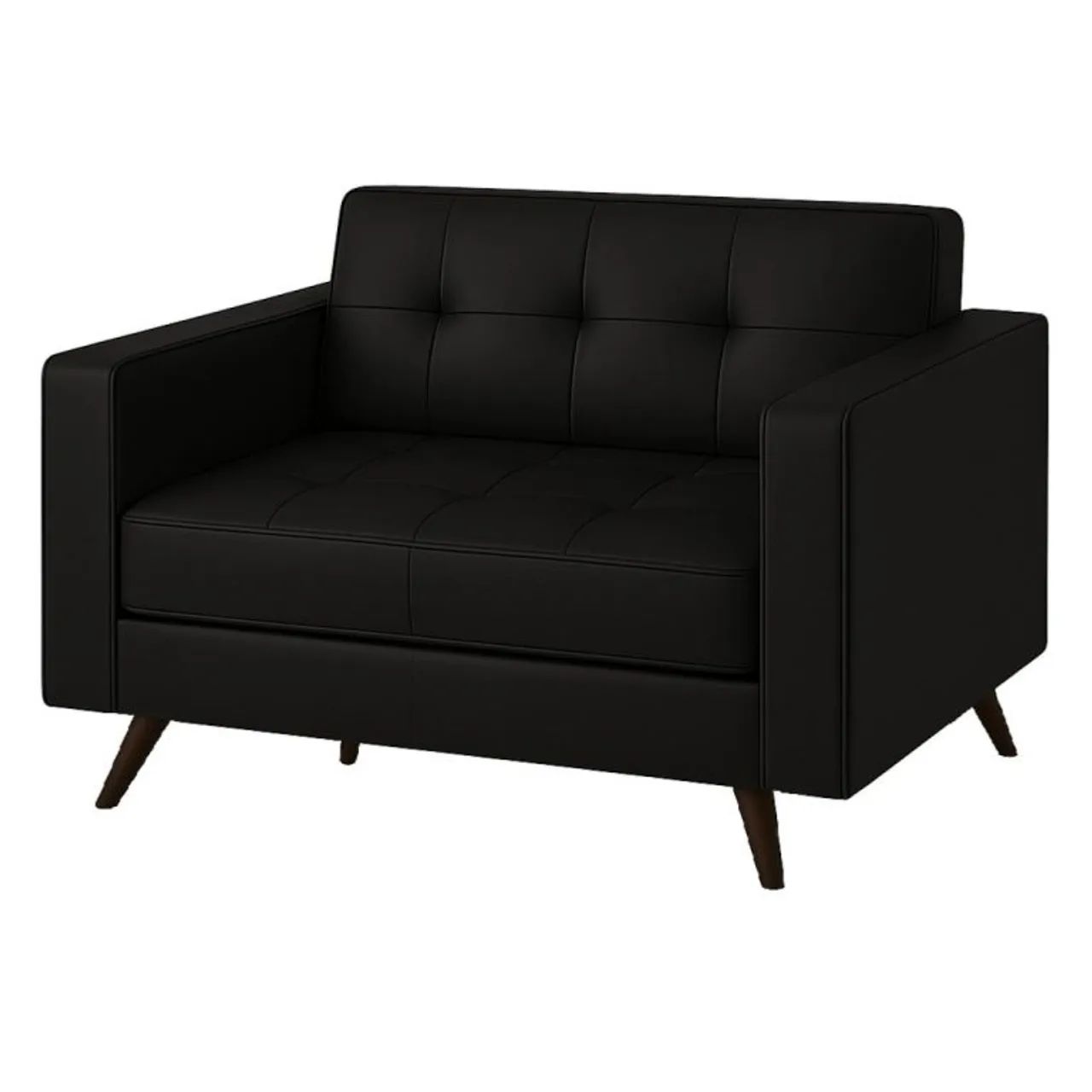 Sofá para Escritório ROMA 02 Lugares - Corino - Cor Preto - - Foto 5