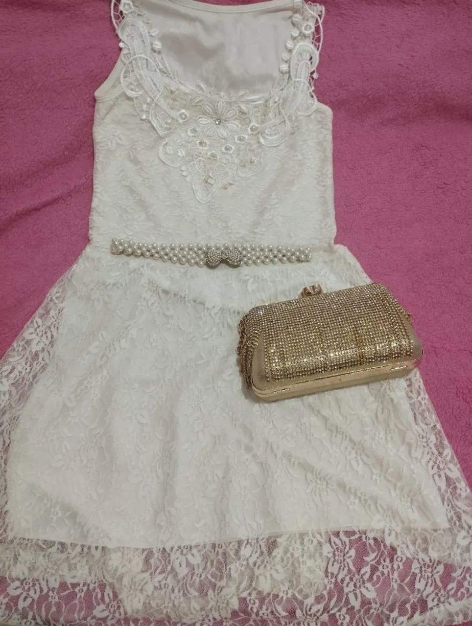 Vestido branco de renda  - Foto 4