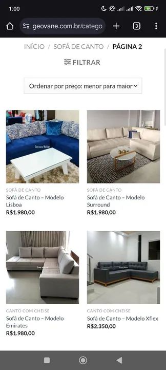 Sofá de Canto - Modelo Lisboa