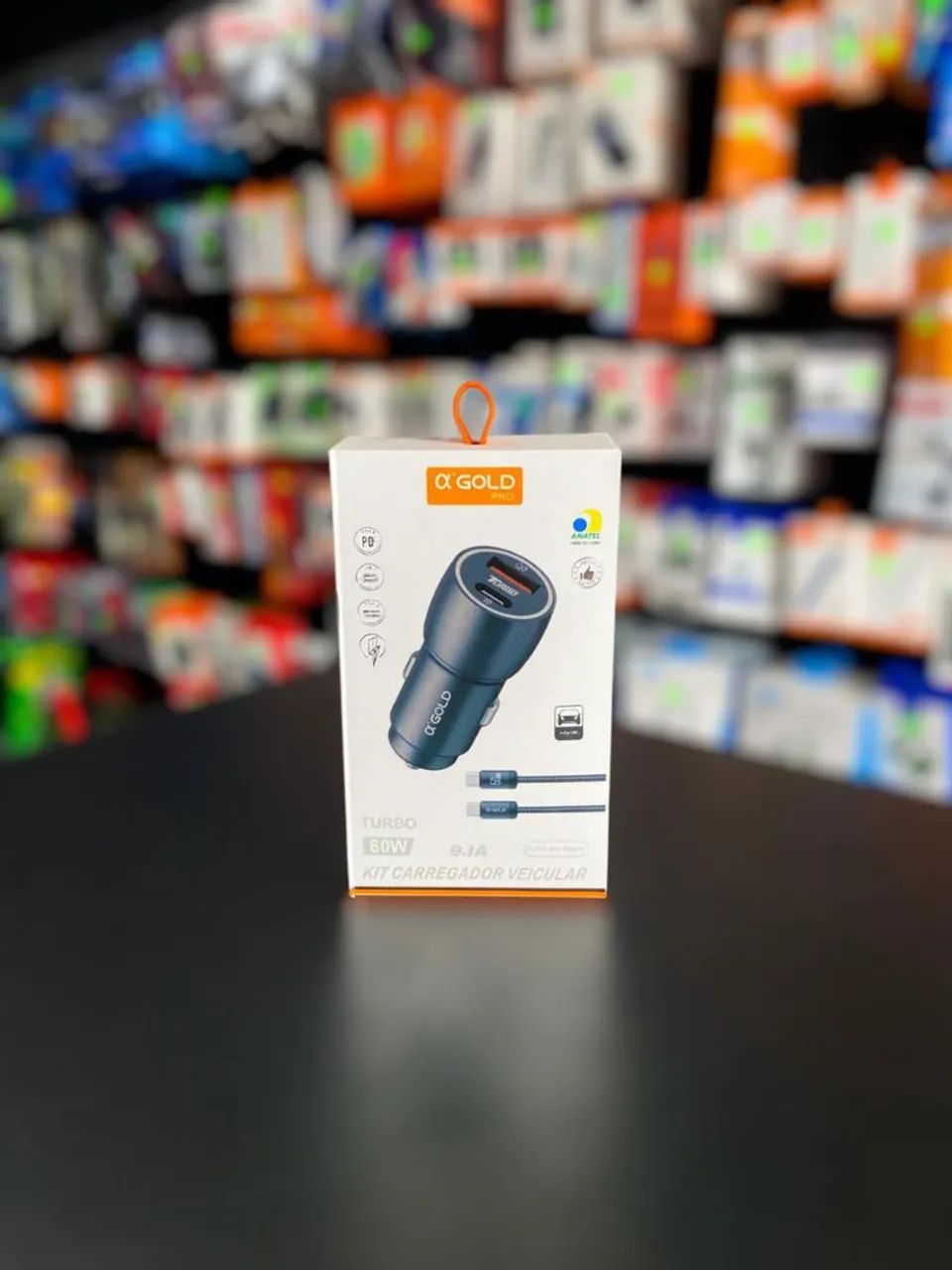 KIT CARREGADOR VEICULAR TURBO 60W GOLD TIPO C - TIPO C CJ13 - Foto 5