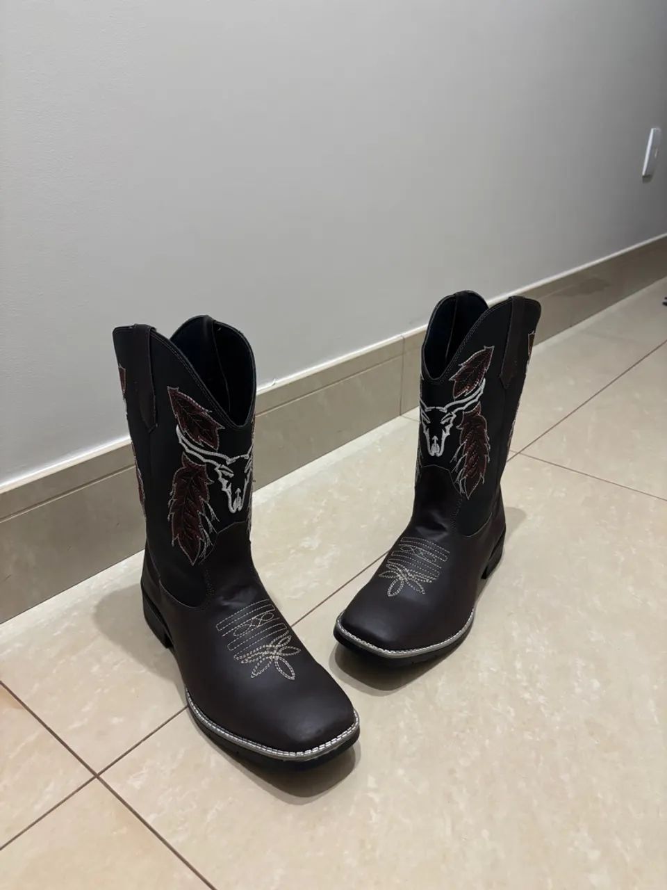 Bota Country Masculina Bico Quadrado Linha Premium - Foto 2