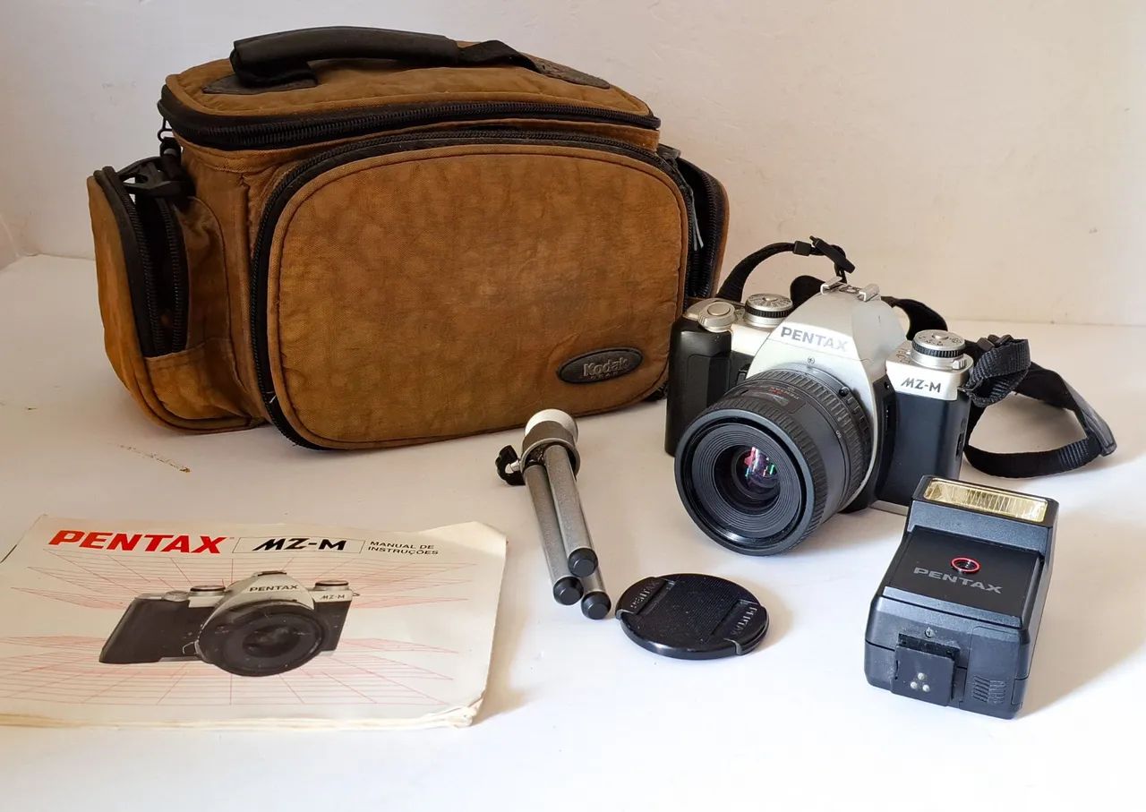Câmera fotográfica analógica pentax mz-m com acessórios - Câmeras