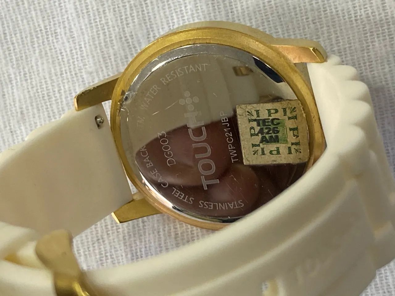 Relógio Touch Branco e Dourado - Foto 5