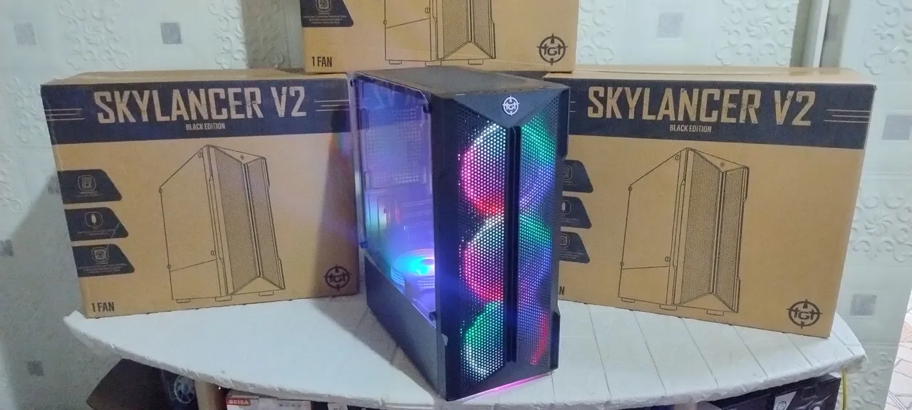 Gabinete gamer - NOVO - 04 Fans Rgb inclusa