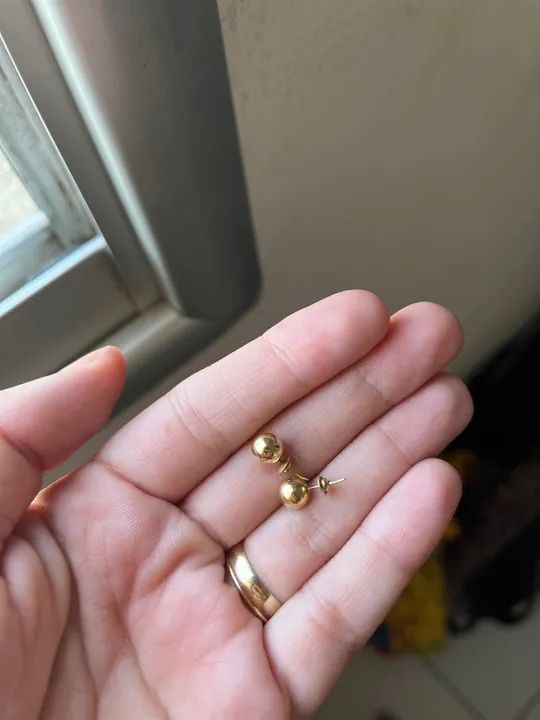 Brincos de Ouro 18k - Bolinha - Foto 2