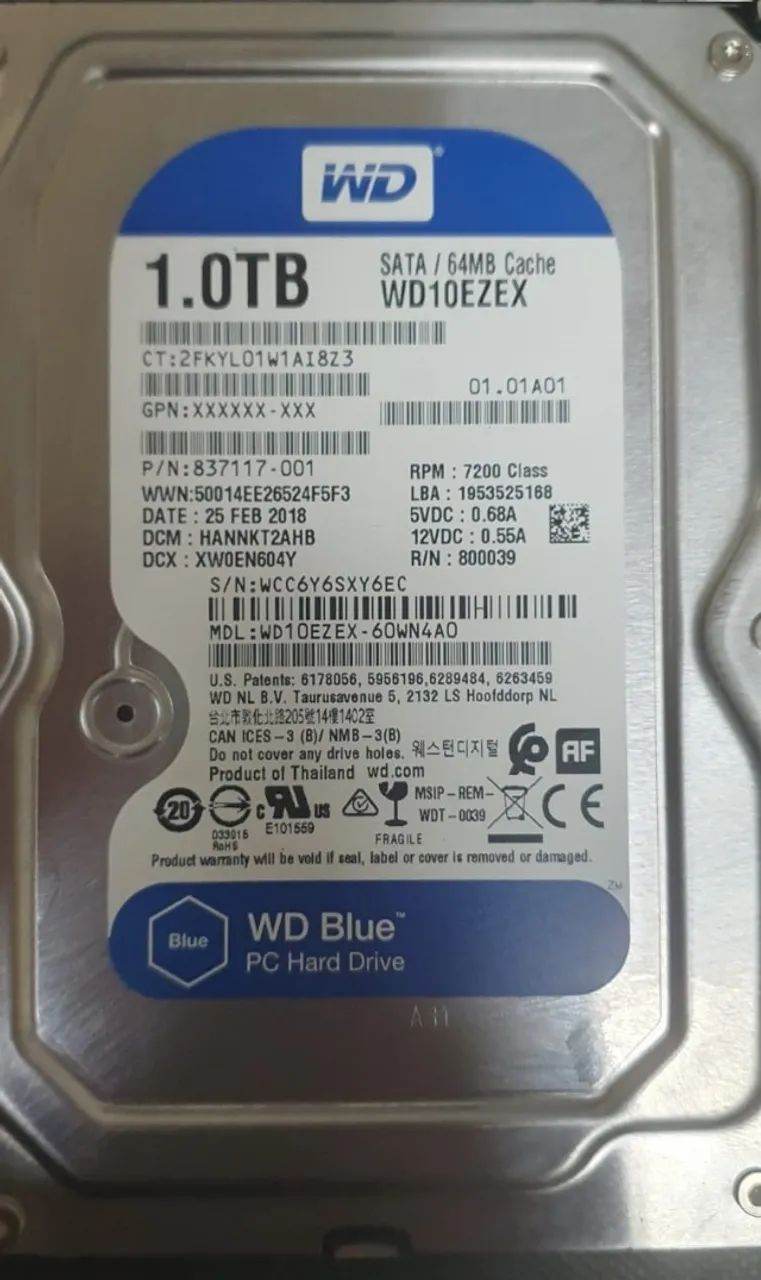 HD 1TB Western Digital Blue - 100% Saudável (Testado) - Foto 2