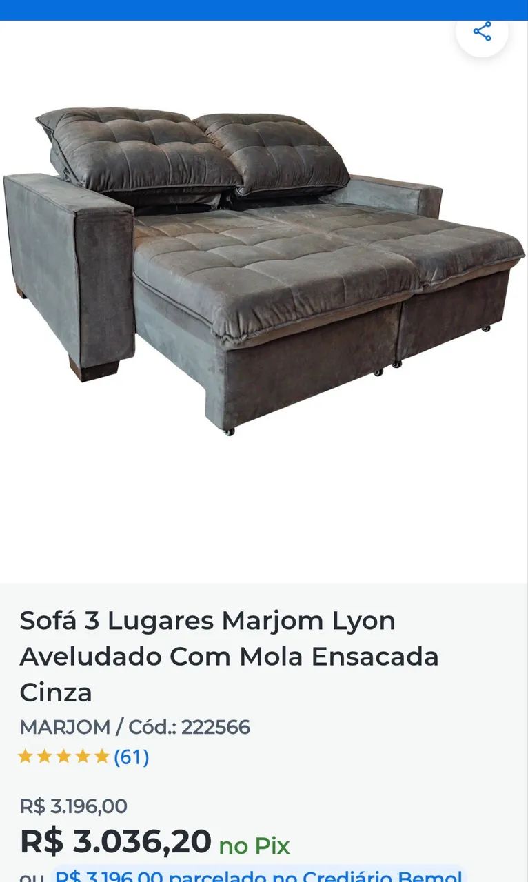 Sof á de Lux três 3 lugares  - Foto 2