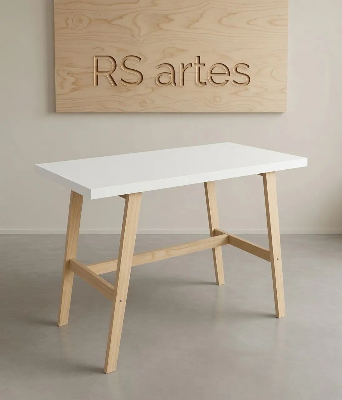 Mesa de escritório branca com design moderno - Foto 3