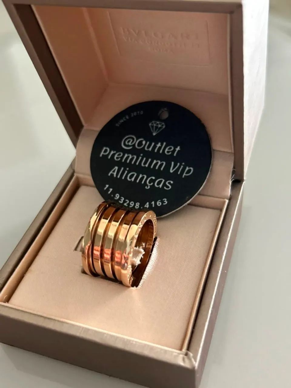 Anel molas flexíveis bvlgari rose
