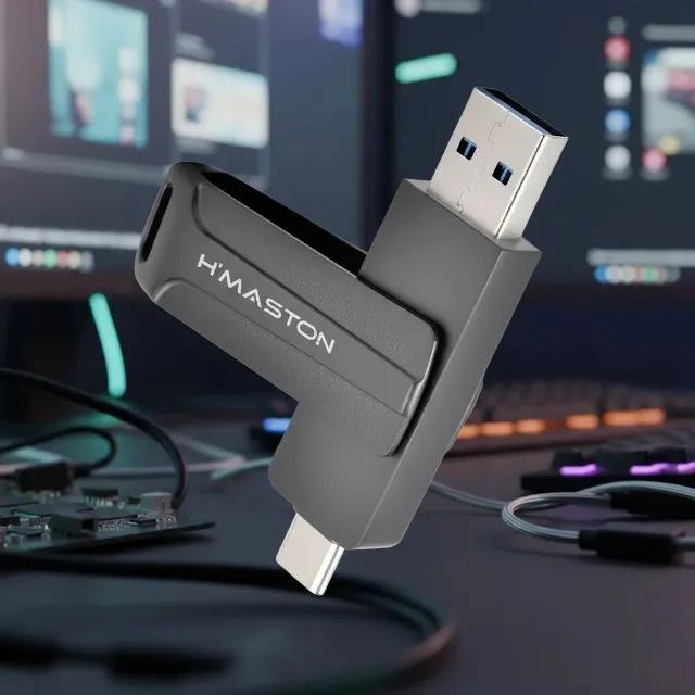 Pendrive 2 em 1 USB 3.0 Tipo-C 32GB H?Maston Alta Velocidade - Foto 4